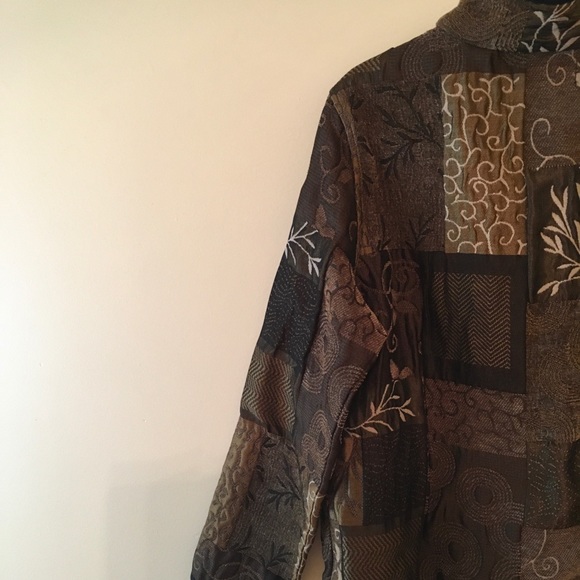 VTG Textured Floral Quilted Kimono blazer, embroidered - Picture 4 of 11